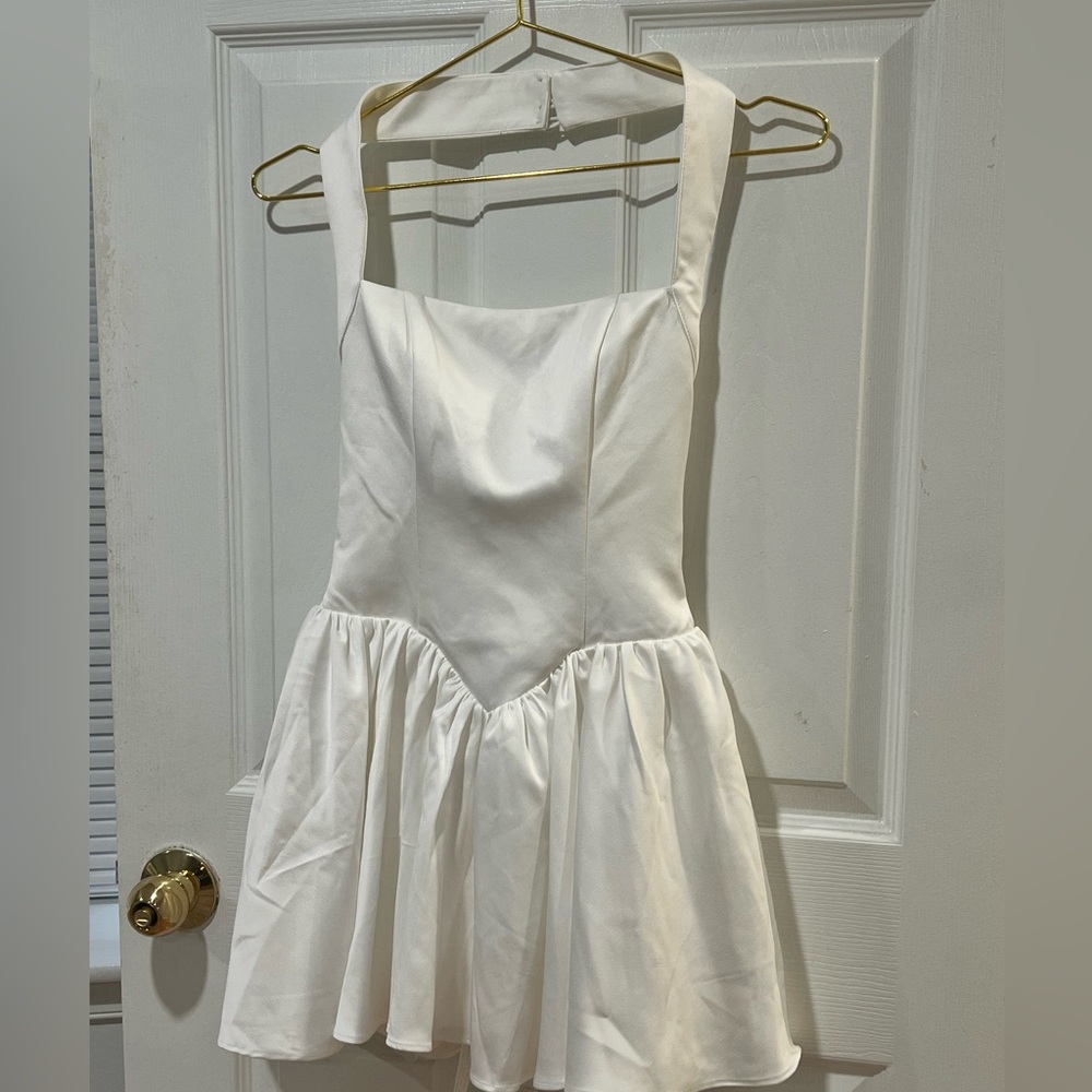 LEAU NWT Hyades Halter Corset Mini Dress - White